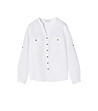 Бяла дамска ленена риза Justina-2 снимка