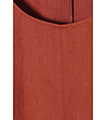 Ленена рокля Sonatko в кафяв нюанс-3 снимка