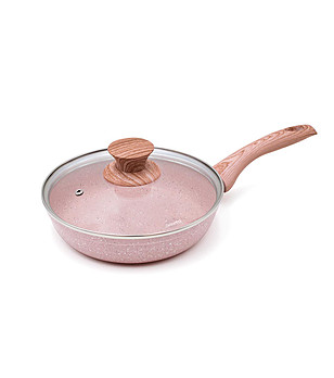 Розов тиган с незалепващо покритие с капак Stone Rose 20 см снимка