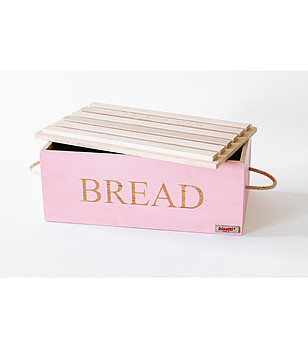 Розова дървена кутия за хляб Stonerose снимка
