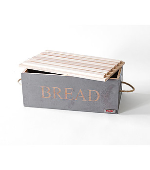 Сива дървена кутия за хляб Pierre Gourmet снимка