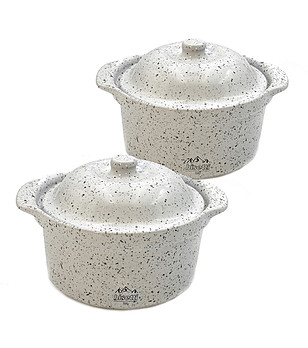 Комплект от 2 броя мини керамични тенджери в бяло Stone White снимка