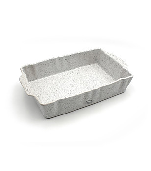 Бяла керамична тава 34х22 см снимка