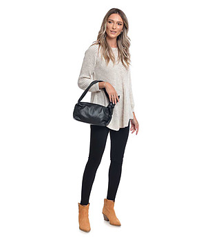 Дамска кожена чанта в черно Enia снимка