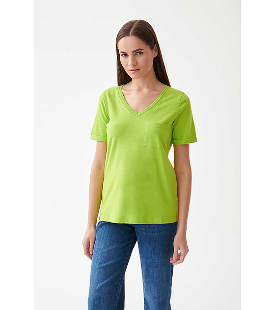 Зелена памучна дамска блуза Mimi снимка