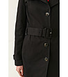 Черен дамски памучен шлифер Megana-4 снимка