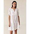 Бяла ленена рокля Naturo-0 снимка