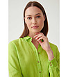 Дамска ленена зелена риза Goniko-3 снимка