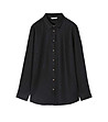 Черна ленена дамска риза Goniko-4 снимка