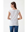 Памучна дамска бяла тениска Amanda-1 снимка