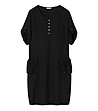 Черна рокля LInia с джобове-4 снимка
