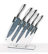 Комплект кухненски ножове в сребристо с поставка Pierre Gourmet-1 снимка