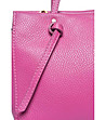 Розова дамска чанта от естествена кожа Lavoni-3 снимка