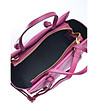 Розова дамска чанта от естествена кожа Lavoni-4 снимка