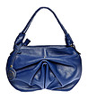 Малка дамска чанта от естествена кожа Veronica в син цвят-0 снимка