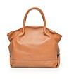 Дамска кожена чанта в цвят коняк Albana-0 снимка