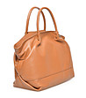 Дамска кожена чанта в цвят коняк Albana-1 снимка