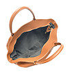 Дамска кожена чанта в цвят коняк Albana-3 снимка