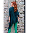 Асиметрична тъмнозелена дамска риза-1 снимка