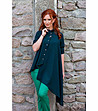 Асиметрична тъмнозелена дамска риза-2 снимка