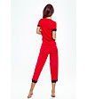 Дамска червена пижама с черна дантела Aster в макси размери-2 снимка