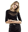 Дамска черна памучна блуза Mati-0 снимка