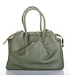Дамска кожена чанта в зелено Ridona-2 снимка
