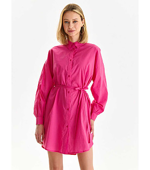 Розова памучна рокля Amabel снимка