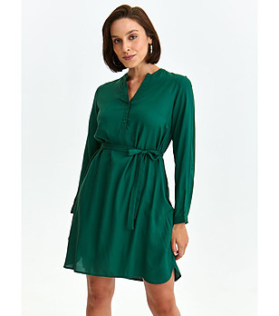 Зелена рокля с дълги ръкави Robyn снимка