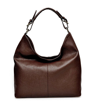 Дамска чанта от естествена кожа в кафяво Bianca снимка