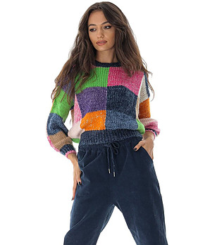 Многоцветен дамски пуловер Matilda снимка