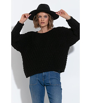 Дамски черен пуловер Celine снимка