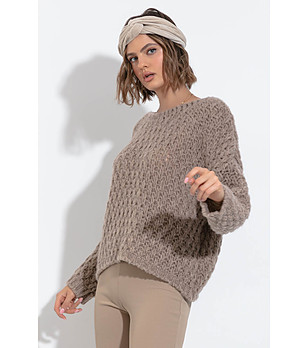 Дамски пуловер в цвят мока Celine снимка