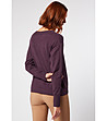 Дамски пуловер с вълна Ilana в лилав нюанс-1 снимка