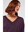 Дамски пуловер с вълна Ilana в лилав нюанс-2 снимка