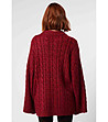 Дамски пуловер в нюанс на цвят бордо с вълна и мохер Mevita-1 снимка