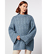 Дамски пуловер в светлосин нюанс с вълна и мохер Mevita-0 снимка