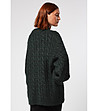 Дамски пуловер в тъмнозелен нюанс с вълна и мохер Mevita-1 снимка