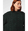 Дамски пуловер в тъмнозелен нюанс с вълна и мохер Mevita-2 снимка