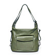 Дамска кожена чанта-раница в зелен нюанс Alliz-0 снимка