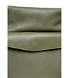 Дамска кожена чанта-раница в зелен нюанс Alliz-2 снимка