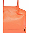 Дамска оранжева чанта от естествена кожа Livena-2 снимка