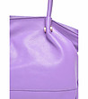 Дамска лилава чанта от естествена кожа Livena-2 снимка