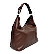 Дамска чанта от естествена кожа в кафяво Bianca-1 снимка