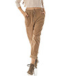 Бежов памучен дамски панталон Iseara-3 снимка