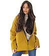 Дамско късо палто в цвят горчица Barbara-0 снимка
