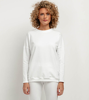 Дамска бяла блуза с памук Dinora снимка