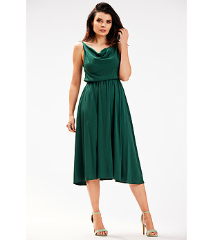 Зелена рокля с гръцко деколте Abena снимка