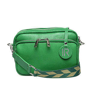 Зелена дамска чанта от естествена кожа Saruni снимка