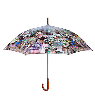 Автоматичен чадър с цветен принт Flora снимка